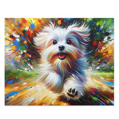 Maltese Dog Jigsaw Puzzle | Maltese Acrylic Art Print Portrait Gift | 1000 Pieces | Gifts for Maltese Dog Lovers