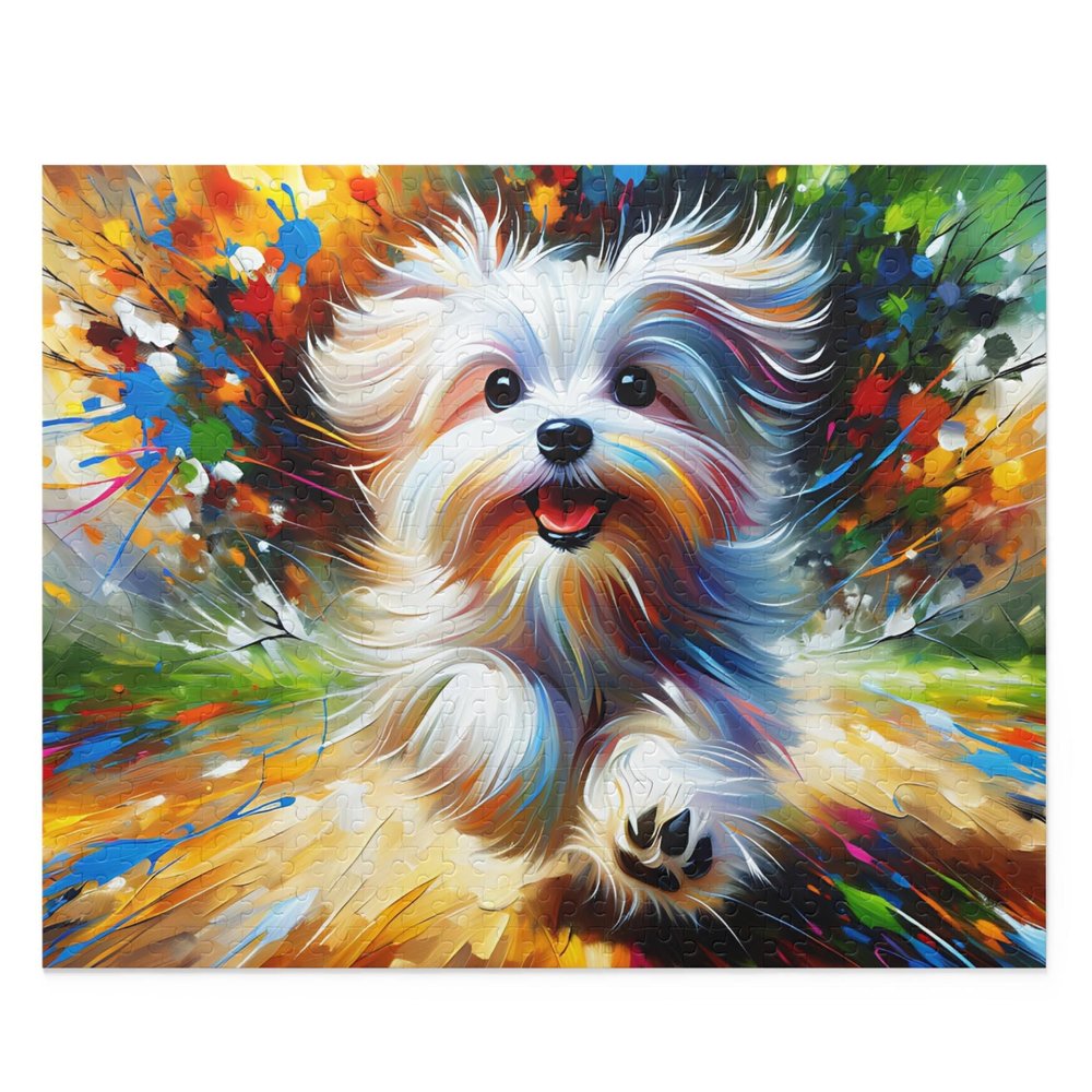 Maltese Dog Jigsaw Puzzle | Maltese Acrylic Art Print Portrait Gift | 1000 Pieces | Gifts for Maltese Dog Lovers