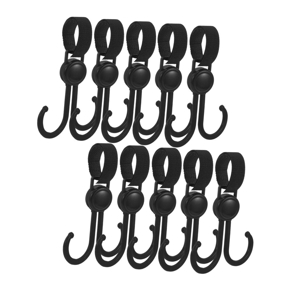 LIFKOME 10pcs Stroller Hook Heavy Duty Hanging for Bags Groceries Diaper Bags Compatibility for Strollers Electric Vehicles Pushchairs