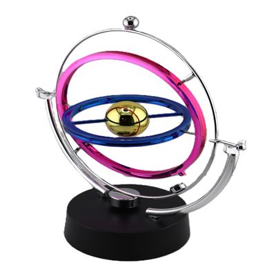 Altair Kinetic Desktop Art W/Color Rings and Gold Ball GI-565C/872 9.5"