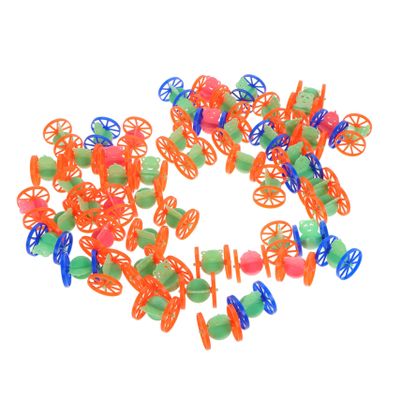 LIOOBO 50pcs Lovely Wheeled Tumbler Toys Developmental Play for Boys and Girls Portable Fun Tumbler Wheel Toy Social Interaction