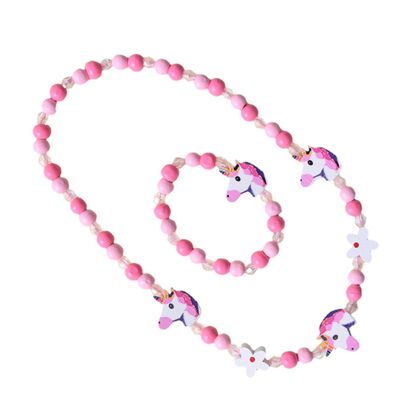 BESPORTBLE 2pcs/set Kids Jewelry Making Kit Beads Bracelets Unicorn Necklace for Girls
