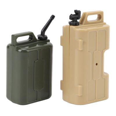 SPYMINNPOO RC Crawler Decoration, 1/10 Scale Simulation Gas Fuel Can Set Plastic Mini Fuel and Mini Gas Can for SCX10 1/10 RC Crawlers (Yellow+Green)