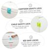 BIUDECO 4pcs Cartoon Safety Locks for Refrigerator Cabinets and Doors Easy Installation Multi-functional Protective Lock Set Green Blue White and Pink view 4