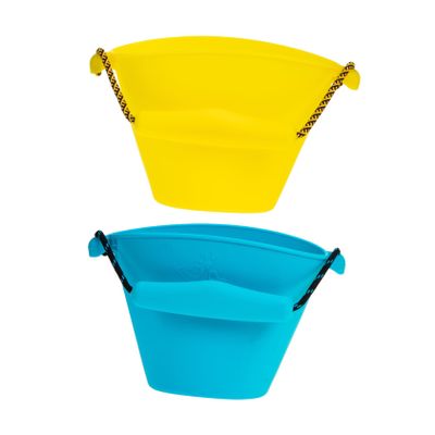 BESPORTBLE 2pcs Portable Foldable Silicone Water Bucket Multi-Functional Boy Girl Sand Toy for Beach and Bath Bright Colors for Creative Play Safe and Lightweight for Easy Carrying