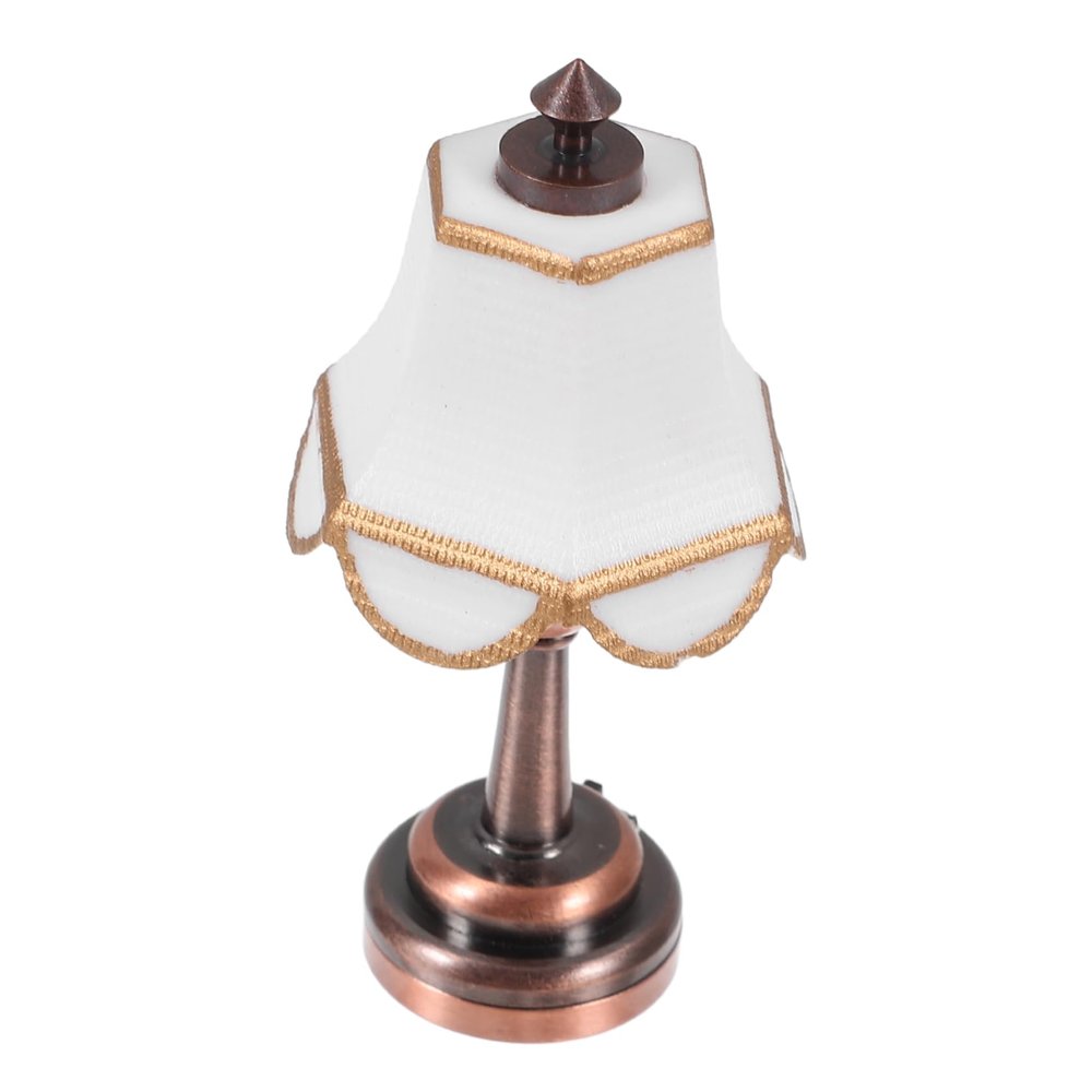 BESPORTBLE Doll House Miniature LED Table Lamp Switch European Style Desk Lamp for Mini House Decor and Accessories for Dollhouse Supplies and Display
