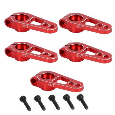 5PCS Aluminum Alloy 31Mm 25T Steering Servo Arm Horn for Futaba Sakura D4 1/10 RC Drift Car Crawler Parts(Red)
