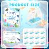 85 Pcs Adopt an Ocean Animal Party Favors Includes 12 Plush Sea Animals 12 Clear Favor Boxes 12 Adoption Cards 1 Adoption Sign Blue Raffia 48 Artificial Water Plants for Kids Sea Animal Adopt Party view 3