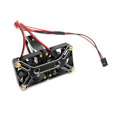 RC Car Parts for Arrma 1/5 Rc Truck Accessories 4985 1717 Brushless Motor Heat Sink Cooling Fan High Speed Dual Fan Heatsink(Black)