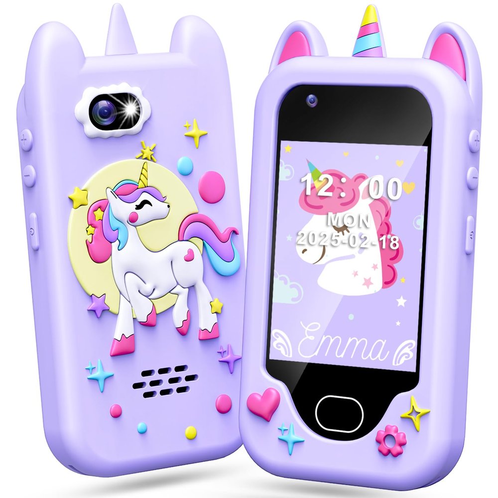 Gocina Kids Smart Phone , Toddler Phone with Camera, Music, Games & 32GB Card, Valentine's Day Birthday Gift Cell Phone for Girls Age 3-8 Year Old