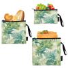 linqin Dreamy Sea Green Fern 3-Pack Reusable Snack Bags Multi-Use Emergency Food Bag for Camp Friends and Gear view 2