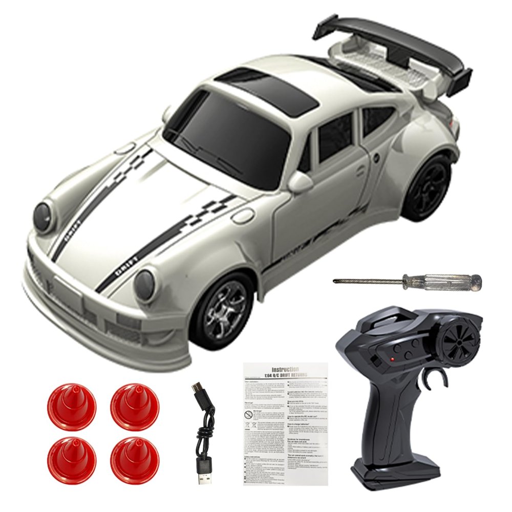 Authticar Remote Control Drift Car, 2.4GHz 4 Wheels Driver Mini Full Proportional Model Vehicle with LED Lights, Racing Sport Toy for Adults s s Teen (White)