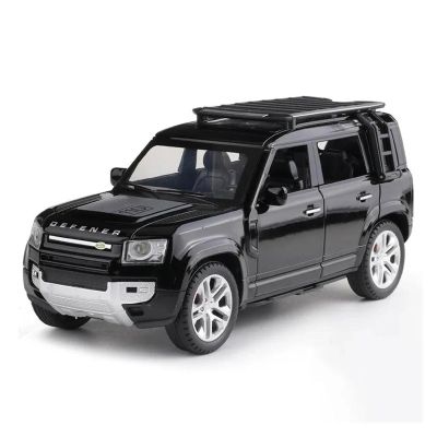 1 24 for Defender 110 SUV Alloy Diecast Metal Scale Car Model Collection Sound Light Off-Road Vehicles Car Gifts Simulation Vehicle Playset(Black)