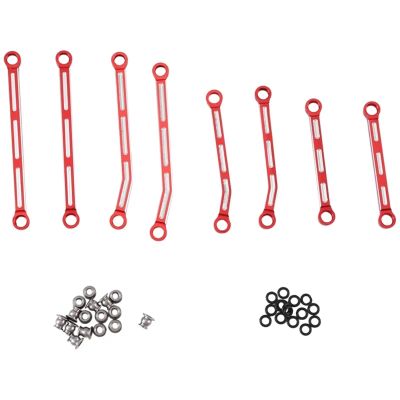 RC Spare Part Compatible with Traxxas for TRX4M 1/18 RC Crawler Car Upgrades Parts 8Pcs Metal High Clearance Suspension Link Rod Set 9749(Red)