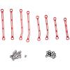 RC Spare Part Compatible with Traxxas for TRX4M 1/18 RC Crawler Car Upgrades Parts 8Pcs Metal High Clearance Suspension Link Rod Set 9749(Red) view 1