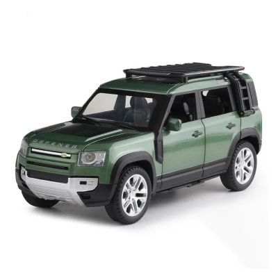 1 24 for Defender 110 SUV Alloy Diecast Metal Scale Car Model Collection Sound Light Off-Road Vehicles Car Gifts Simulation Vehicle Playset(Green)
