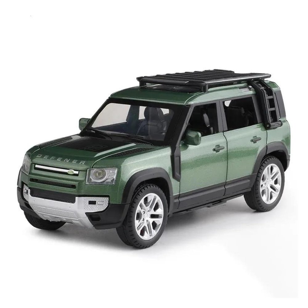 1 24 for Defender 110 SUV Alloy Diecast Metal Scale Car Model Collection Sound Light Off-Road Vehicles Car Gifts Simulation Vehicle Playset(Green)