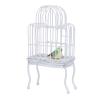 1:12 Scale Dollhouse Bird Cage Metal Opening Door Miniature Dollhouse Bird Cage with Fake Grass Bird Sticker (White) view 3