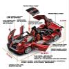 1 18 for Pagani Huayra BC Supercar Alloy Diecast Model Car Sound Light Simulation Collection Decorations Simulation Vehicle Playset(Red) view 3