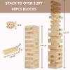 Aivalas Medium Tumble Tower 60PCS Wooden Block Stacking Yard Games with Carrying Bag Indoor & Outdoor Game for Kids and Adults Party Games for Backyard Lawn Beach Camping (Over 3.2 Ft) view 2