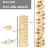 Megwoz Medium Tumble Tower Games for Kids and Adults 66 Blocks New Zealand Pine Wooden Blocks Stacking to 3.5FT Family Games for Indoors Outdoors Yard Games for Family view 2
