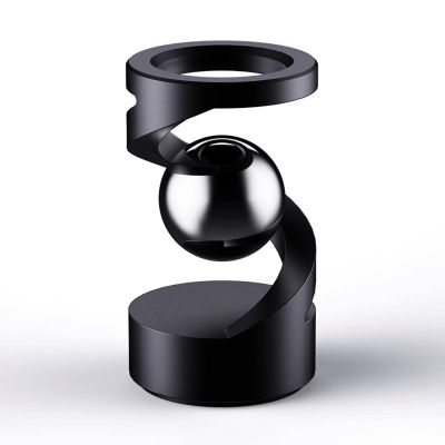 Desktop Suspended Gyroscope, Anti-Gravity Desktop Gyro, Gravity Defying Kinetic Desk Toy, Executive Desk Toy Levitating Spinning Metal, Rotating Spinner with Floating Ball for Desktop Decor(Black)