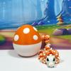 3D Printed Baby Dragon and Egg, Articulated 6" White and Orange Baby Mushroom Dragon, Fidget ADHD Autism Toy BD012-WOME view 4