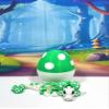 3D Printed Dragon and Dragon Egg, Articulated White and Green Mushroom Baby Dragon, Fidget ADHD Autism Toy BD012-WGME view 2