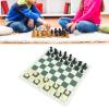 equlup Chess, 32 Pieces Portable Chess Set Travel Board Game Set Imitation Leather PU Checkerboard with Storage Bag for Party Family Friends view 4