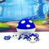 3D Printed Dragon and Egg, 6 Inches Articulated White and Blue Mushroom Baby Dragon, Fidget ADHD Autism Toy BD012-BWME view 1