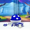 3D Printed Dragon and Egg, 6 Inches Articulated White and Blue Mushroom Baby Dragon, Fidget ADHD Autism Toy BD012-BWME view 3
