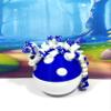 3D Printed Dragon and Egg, 6 Inches Articulated White and Blue Mushroom Baby Dragon, Fidget ADHD Autism Toy BD012-BWME view 4
