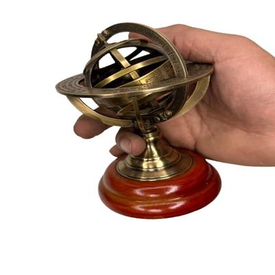 Brass Armillary Sphere Astrolabe Nautical Marine Tabletop Globe Armillary Sphere Globe Spherical 5 Inch