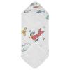 Kigai Muslin Hooded Baby Towel 30x30 Inch Ultra Soft Absorbent Cotton Baby Bath Towel with Hood for Newborn Infant Toddler Cartoon Plane Baby Essentials for Boys Girls view 2