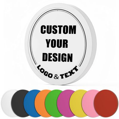 100 PCS Custom Poker Chips, 9 Colors Drink Tokens Chips, Double Sides Full-Color Print Your Logo and Text, Personalized Plastic Poker Chips for Bar Promotions, Golf Club, Parties & Events (White)