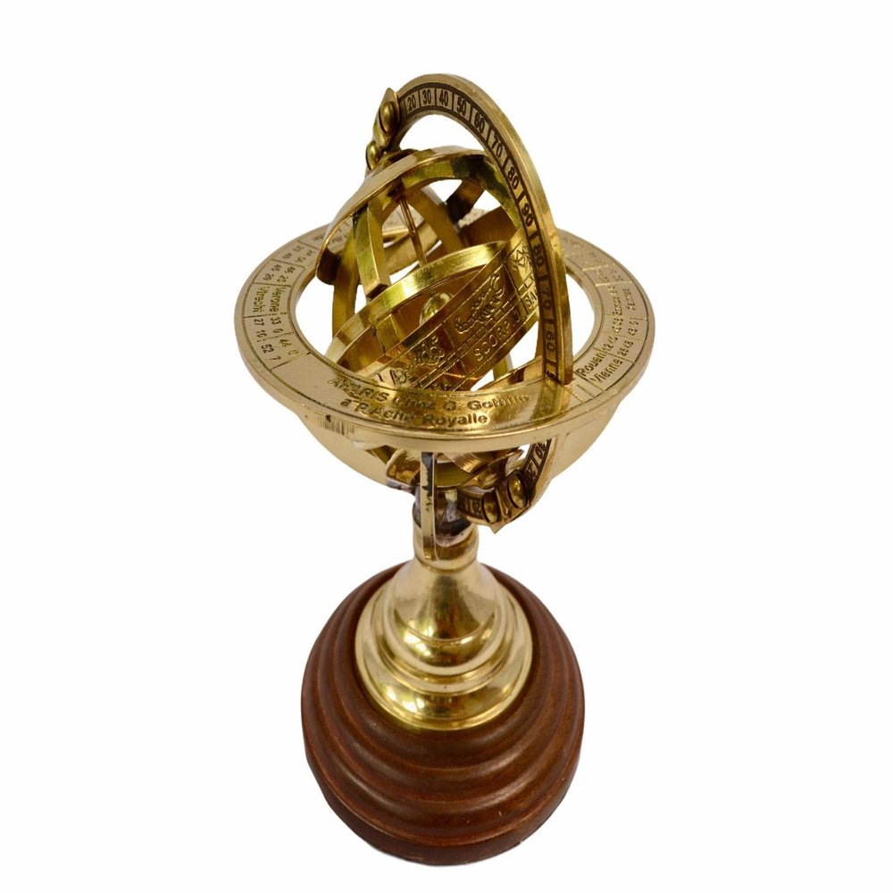 Brass Armillary Antique Style Sphere Astrolabe Nautical Marine Tabletop Globe Handmade Brass Tabletop Armillary 5 Inch