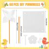 36 Pcs DIY Pinwheels for Kids White Paper Pinwheels Craft Kits for Boys Girls Summer Activities Arts Handicraft Party Favor view 2