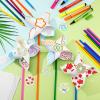 36 Pcs DIY Pinwheels for Kids White Paper Pinwheels Craft Kits for Boys Girls Summer Activities Arts Handicraft Party Favor view 3