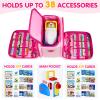 ZIOZERTT Carrying Case Compatible with Little Tikes Story Dream Machine Books Starter Set,Portable Storage Bag for Story Books and Character with Handle and Shoulder Strap,Pink,Case Only view 2