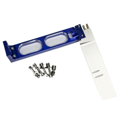102/127/180mm x 160mm Dual-Inlet Racing Rudder for RC Gasoline Boats - L-Shaped 6061 Aluminum Base, Blue Anodized Finish(180 * 160mm)