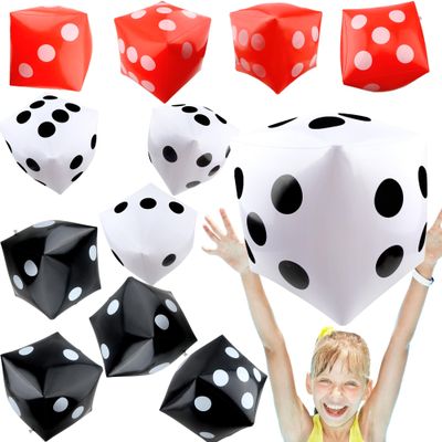 12 Pcs Giant Inflatable Dice Jumbo Blow Up Dices Large Dice Toys for Summer Outdoor Game Beach Swimming Pool Party Favors (Color Style 2)