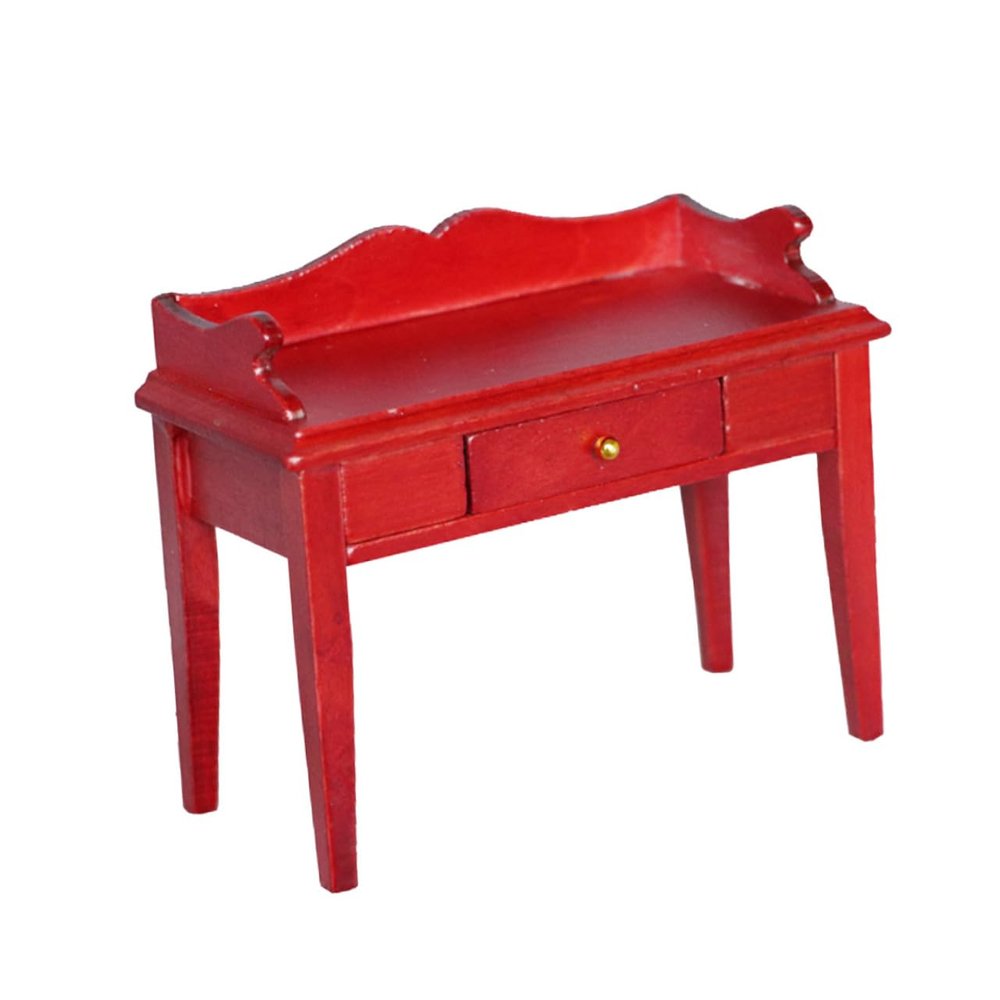 Abaodam Miniature Desk Model for Dollhouse Scale Wooden Writing Table Stylish Furniture Adornment for Home Decoration and Creative Mini House Layouts