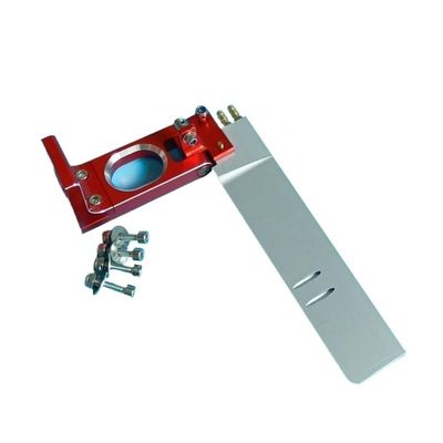 160mm Dual-Inlet Racing Rudder for RC Gasoline Boats - L-Shaped 6061 Aluminum Base, Red Anodized(102 * 160mm)