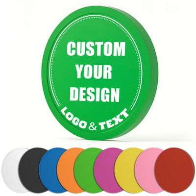 100 PCS Custom Poker Chips, 9 Colors Drink Tokens Chips, Double Sides Full-Color Print Your Logo and Text, Personalized Plastic Poker Chips for Bar Promotions, Golf Club, Parties & Events (Green)