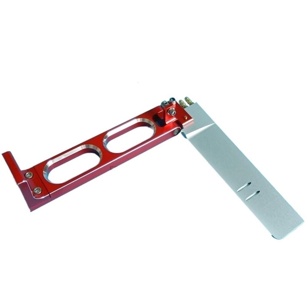 160mm Dual-Inlet Racing Rudder for RC Gasoline Boats - L-Shaped 6061 Aluminum Base, Red Anodized(177 * 160mm)