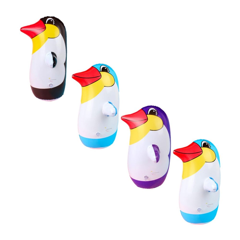 Toddmomy 4pcs Lovely Penguin Tumbler Toy Inflation Tumbler for Christmas Home Decor