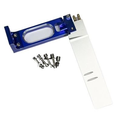 102/127/180mm x 160mm Dual-Inlet Racing Rudder for RC Gasoline Boats - L-Shaped 6061 Aluminum Base, Blue Anodized Finish(127 * 160mm)