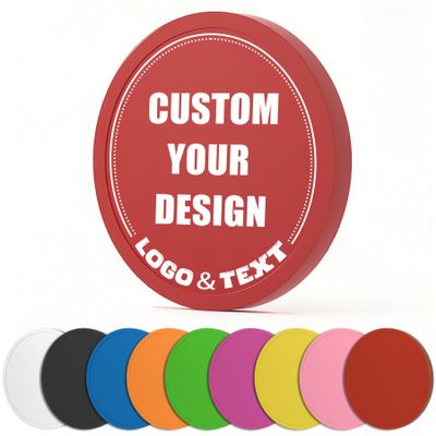 100 PCS Custom Poker Chips, 9 Colors Drink Tokens Chips, Double Sides Full-Color Print Your Logo and Text, Personalized Plastic Poker Chips for Bar Promotions, Golf Club, Parties & Events (Red)