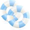 30 inch Striped Inflatable Pool Floats for Adults- 2 Pack Striped Floaties Pool Tubes Swim Rings with Handles Inflatable Pool Float for Swimming Pool Party Lake Beach Adults (Blue, 90) view 1