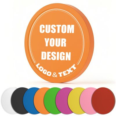 100 PCS Custom Poker Chips, 9 Colors Drink Tokens Chips, Double Sides Full-Color Print Your Logo and Text, Personalized Plastic Poker Chips for Bar Promotions, Golf Club, Parties & Events (Orange)